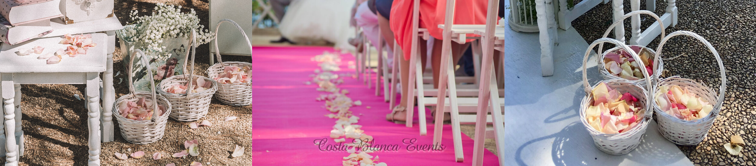 Flower petals on the aisle during a wedding complete everything